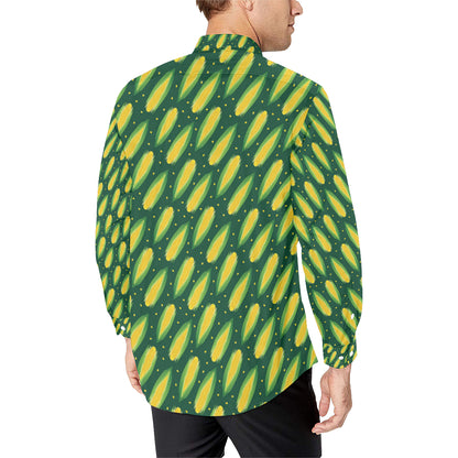 Corn Pattern Print Design 03 Men's Long Sleeve Shirt