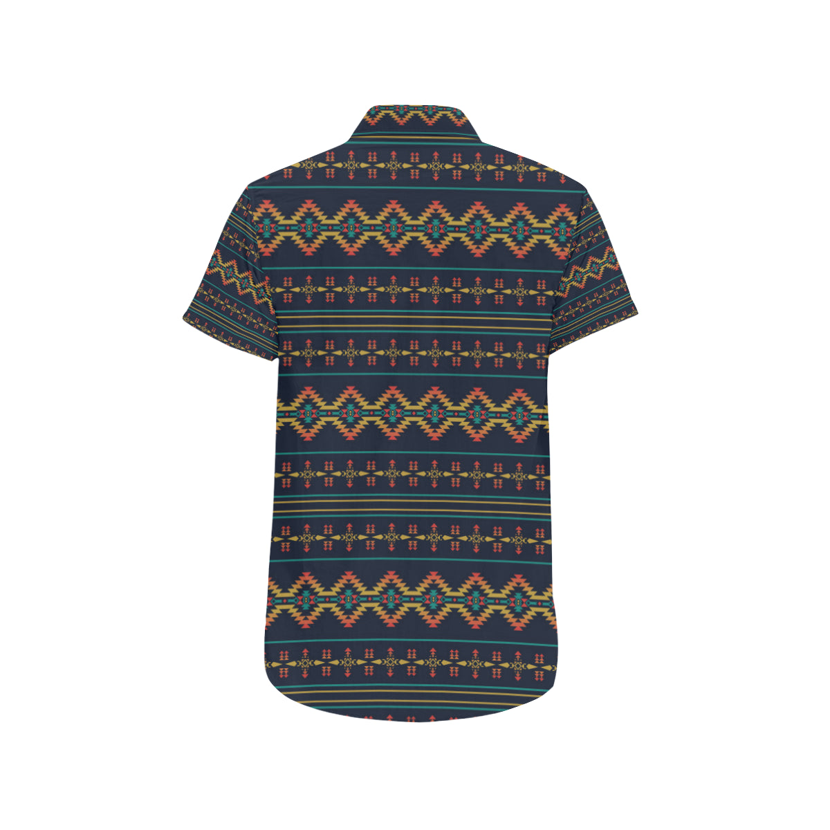 Southwest American Design Themed Print Men's Short Sleeve Button Up Shirt
