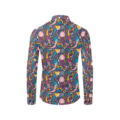 Mermaid Pattern Print Design 08 Men's Long Sleeve Shirt