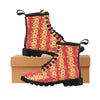 Orange Hibiscus Pattern Print Design HB018 Women's Boots