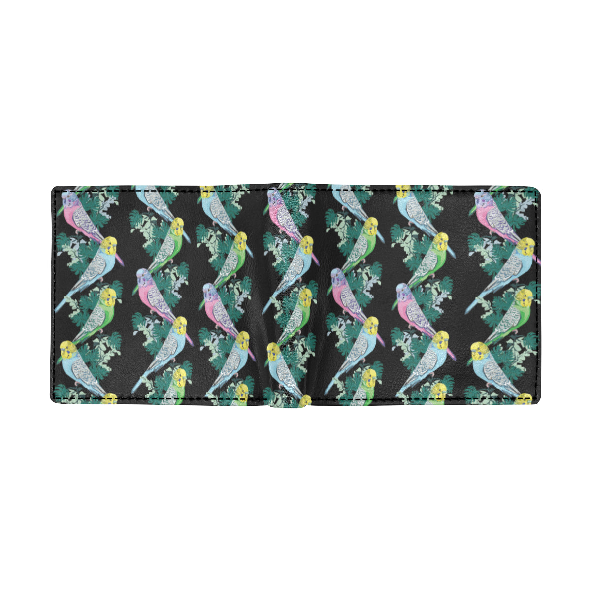 Budgerigar Pattern Print Design 03 Men's ID Card Wallet