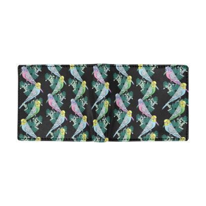 Budgerigar Pattern Print Design 03 Men's ID Card Wallet