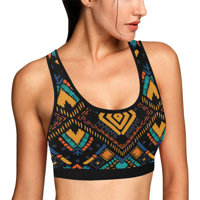 Kente Pattern Print Design 05 Sports Bra