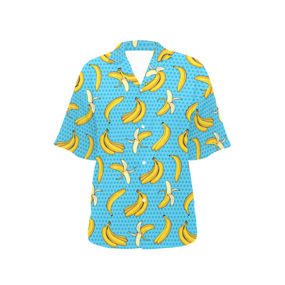 Banana Pattern Print Design BA08 Women's Hawaiian Shirt