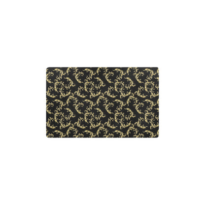 Baroque Golden Pattern Print Design 01 Kitchen Mat