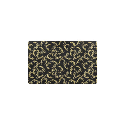 Baroque Golden Pattern Print Design 01 Kitchen Mat