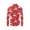 Reindeer Red Pattern Print Design 01 Men's Long Sleeve Shirt