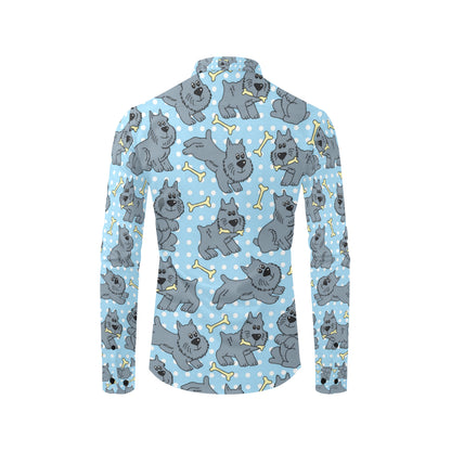 Schnauzers Pattern Print Design A02 Men's Long Sleeve Shirt