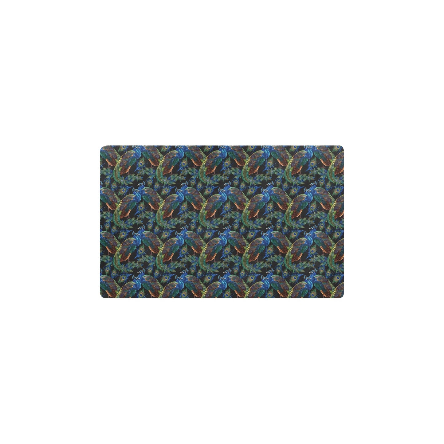 Peacock Themed Design Print Kitchen Mat