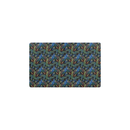 Peacock Themed Design Print Kitchen Mat
