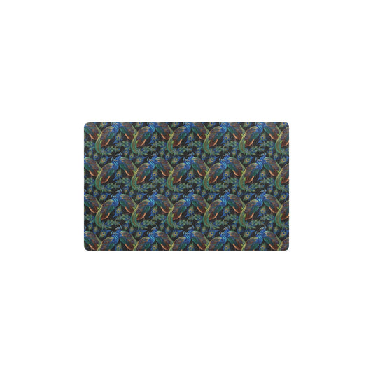 Peacock Themed Design Print Kitchen Mat