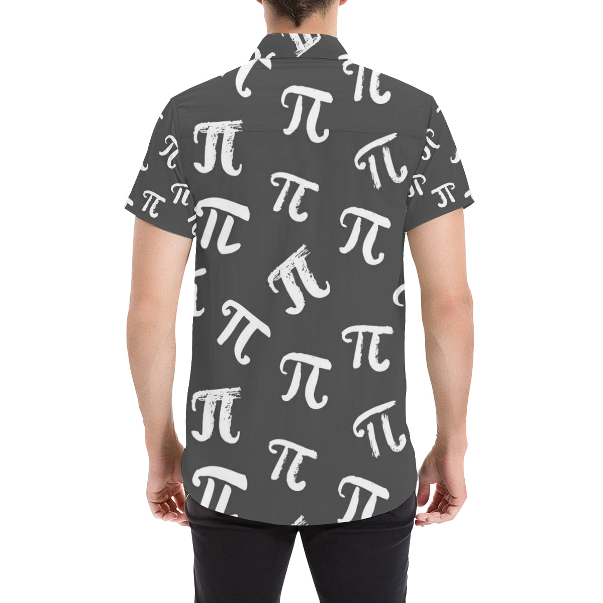 Pi Day Pattern Print Design A02 Men's Short Sleeve Button Up Shirt