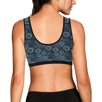 Sun Moon Tattoo Design Themed Print Sports Bra