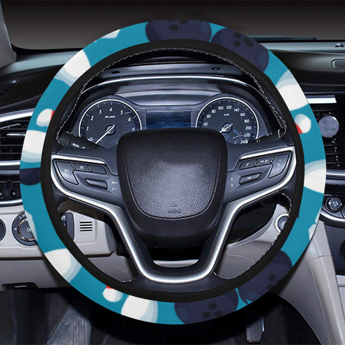 Bowling Pin Pattern Print Design 010 Steering Wheel Cover with Elastic Edge