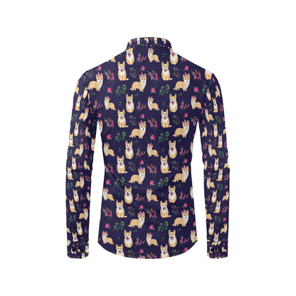 Pembroke Welsh Corgis Pattern Print Design A06 Men's Long Sleeve Shirt