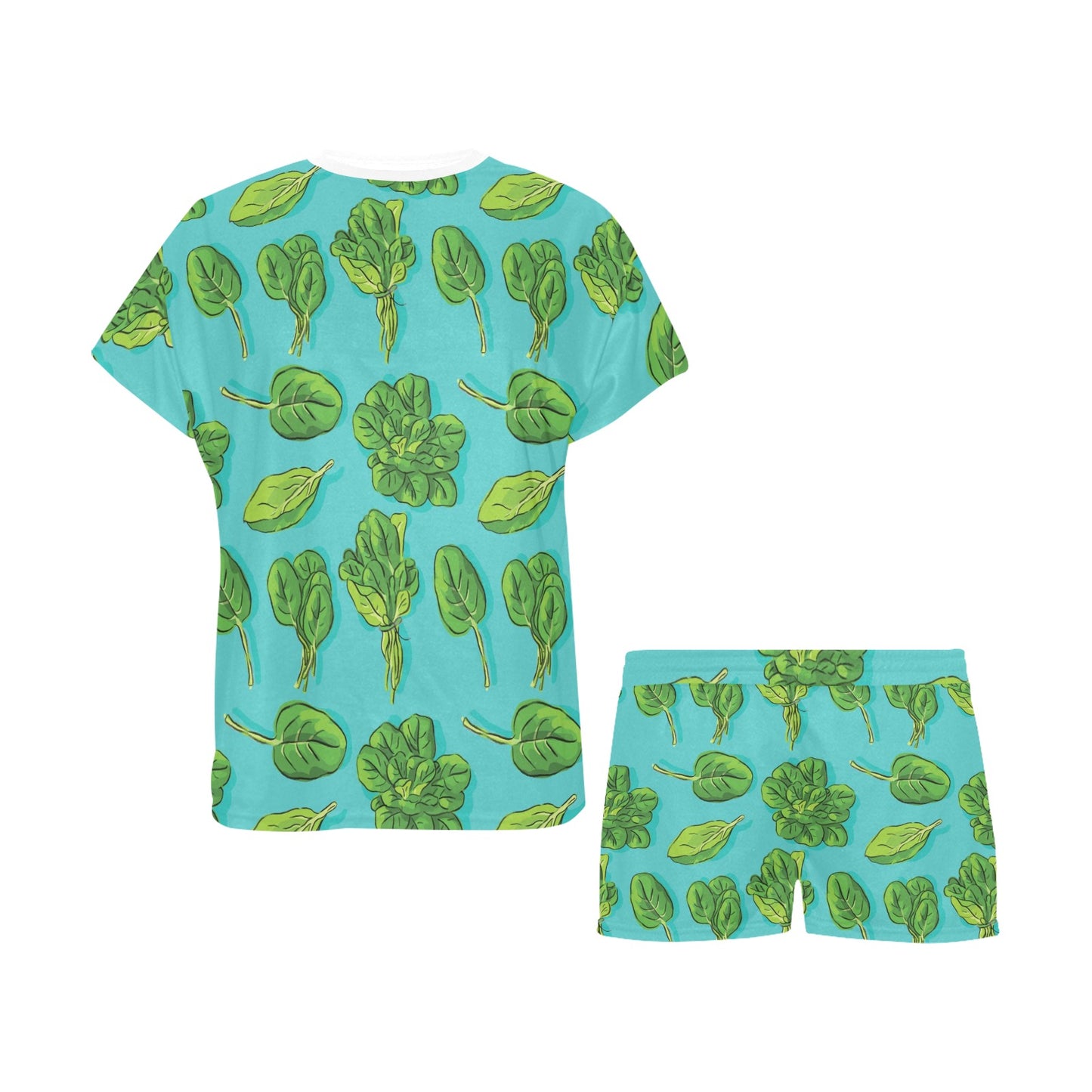 Spinach Print Design LKS301 Women's Short Pajama Set