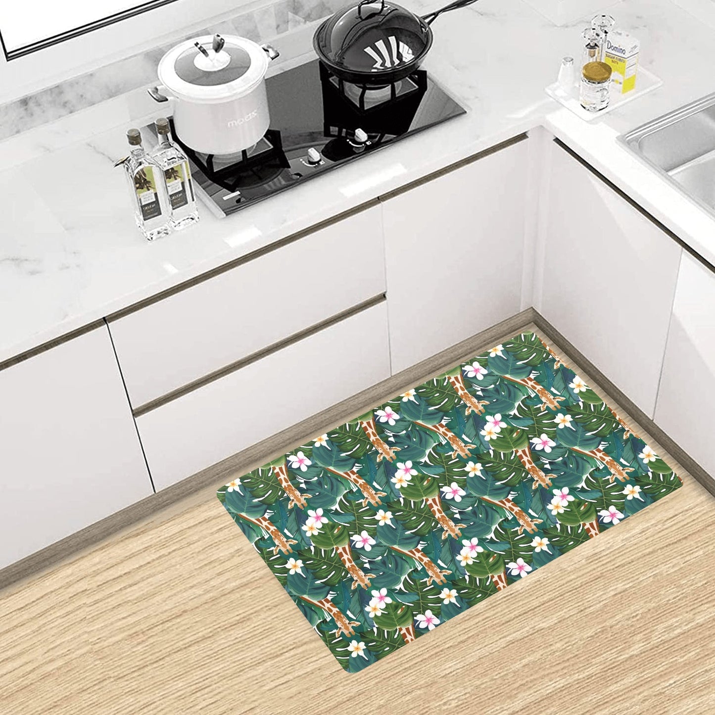 Giraffe Jungle Design Print Kitchen Mat