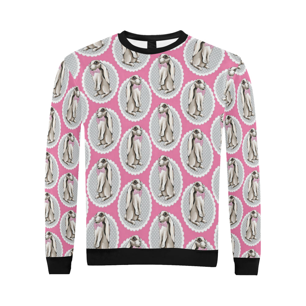 Rabbit Pattern Print Design RB019 Men Long Sleeve Sweatshirt