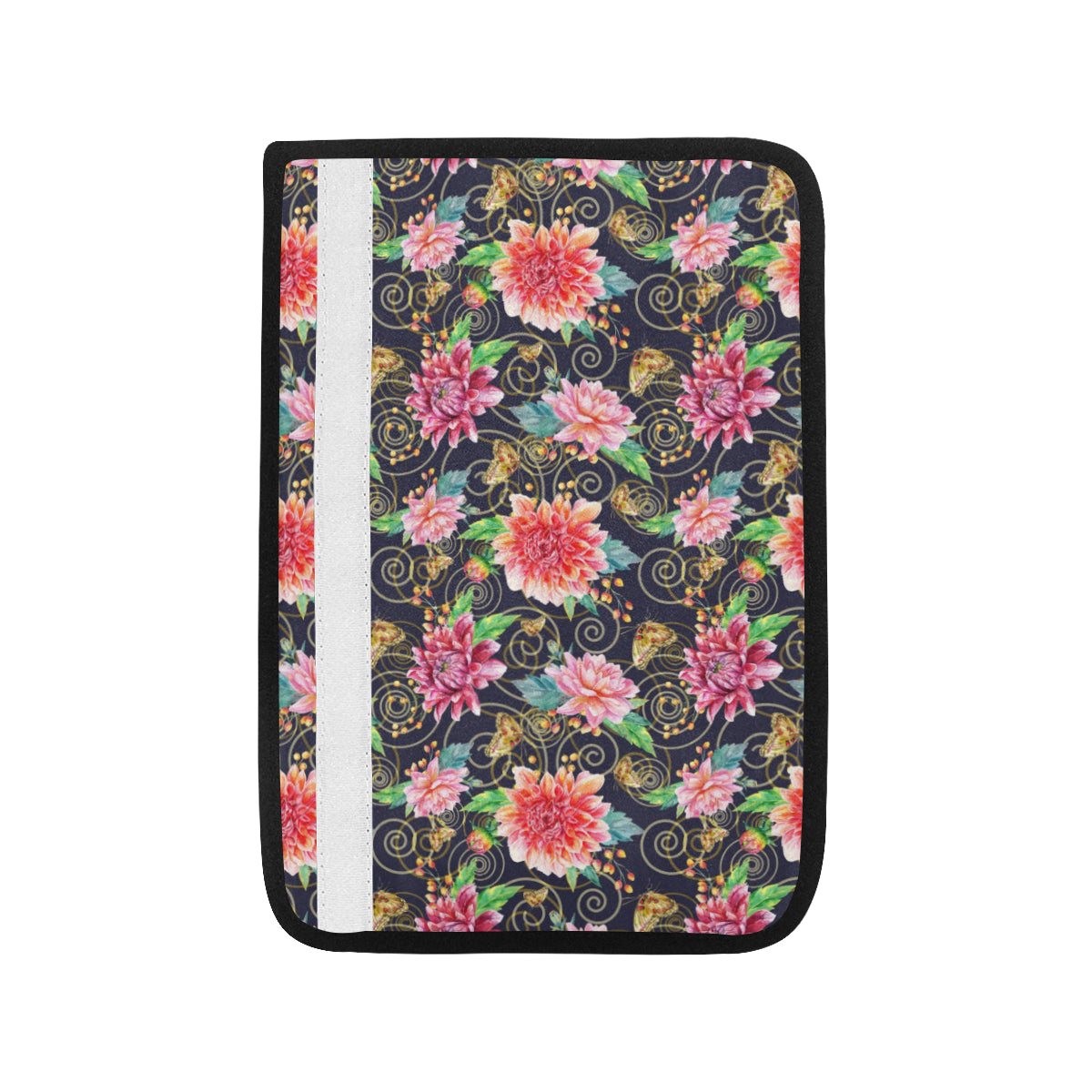Dahlia Pattern Print Design DH02 Car Seat Belt Cover