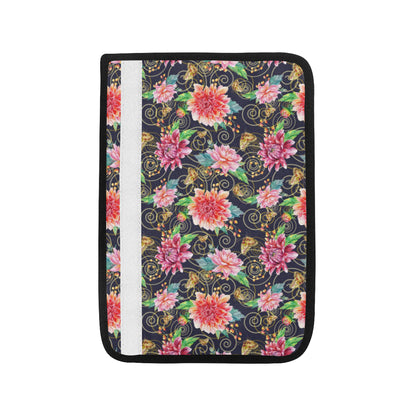 Dahlia Pattern Print Design DH02 Car Seat Belt Cover