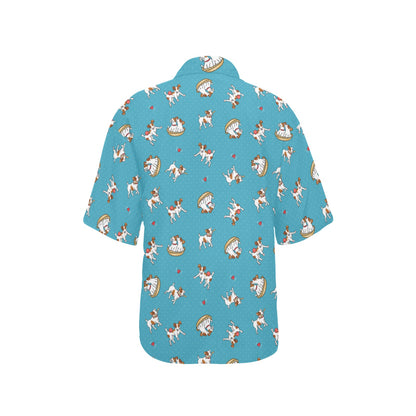 Russell Terriers Playing Print Design LKS305 Women's Hawaiian Shirt
