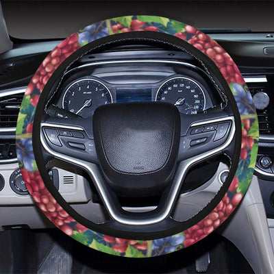 Grape Pattern Print Design GP02 Steering Wheel Cover with Elastic Edge