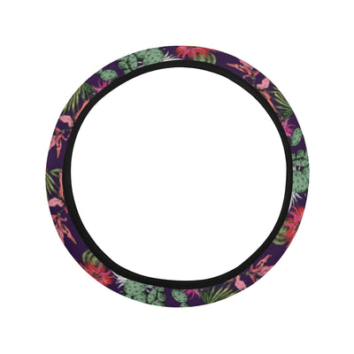 Cactus Pattern Print Design 08 Steering Wheel Cover with Elastic Edge