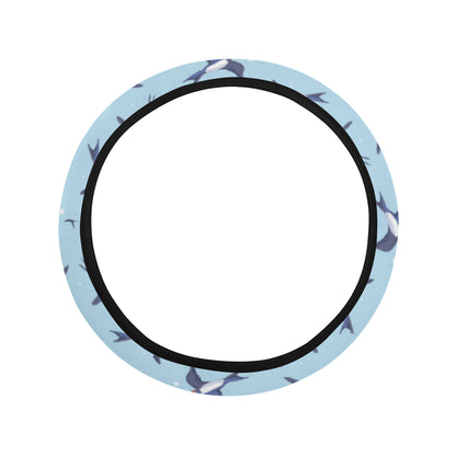 Swallow Bird Pattern Print Design 06 Steering Wheel Cover with Elastic Edge