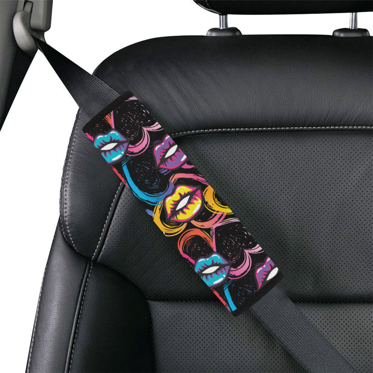 Pop Art Lip Pattern Print Design A03 Car Seat Belt Cover