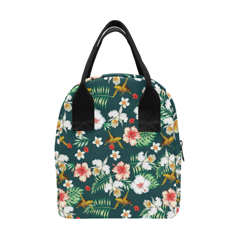 Hawaiian Flower Design with SeaTurtle Print Insulated Lunch Bag