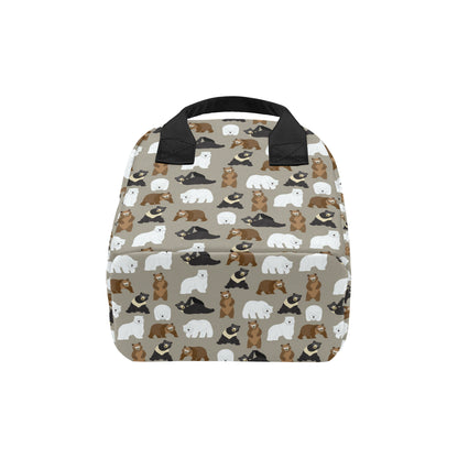 Bear Pattern Print Design BE03 Insulated Lunch Bag