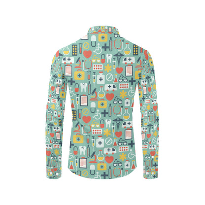 Medical Pattern Print Design 02 Men's Long Sleeve Shirt