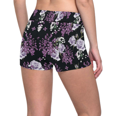 Lilac Pattern Print Design LI04 Yoga Shorts