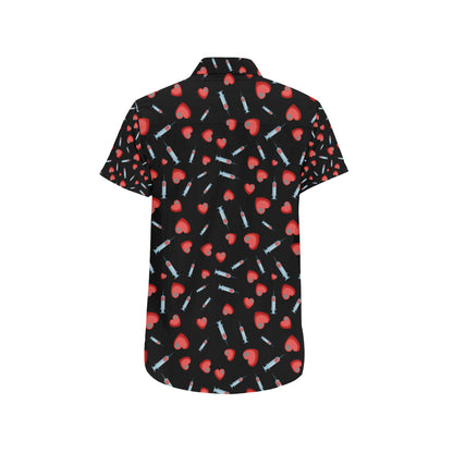 Phlebotomist Medical Concept Men's Short Sleeve Button Up Shirt