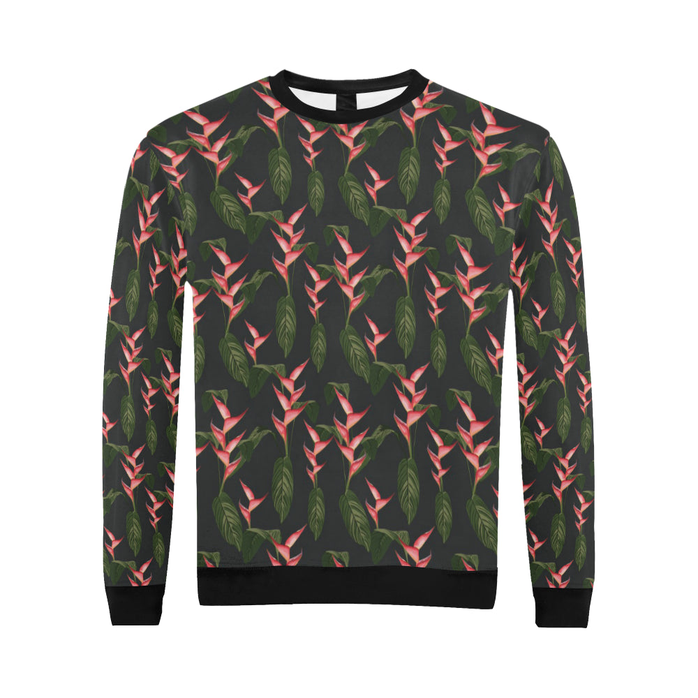 Heliconia Pattern Print Design HL07 Men Long Sleeve Sweatshirt