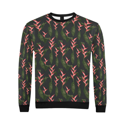 Heliconia Pattern Print Design HL07 Men Long Sleeve Sweatshirt