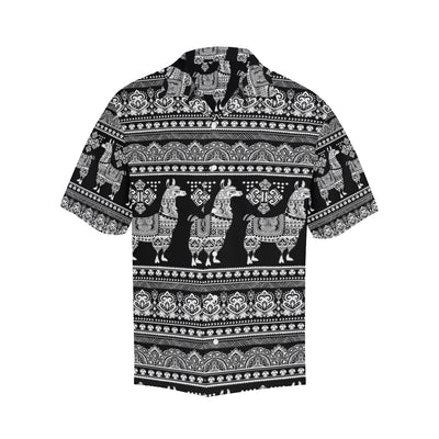 Llama Aztec Style Pattern Print Design 01 Men's Hawaiian Shirt