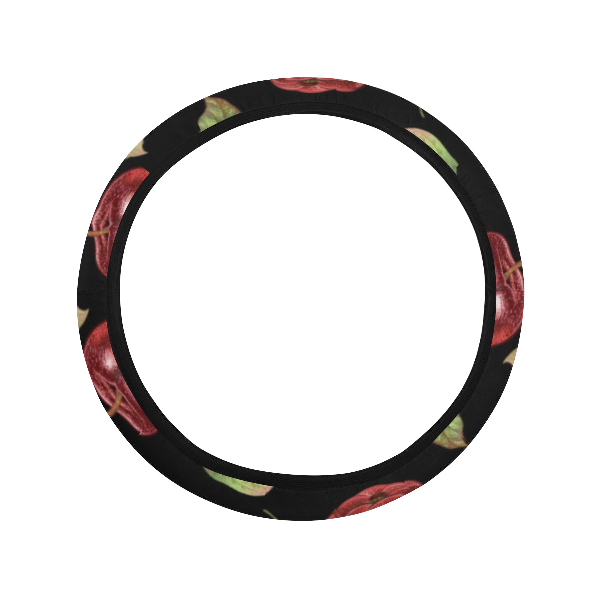 Apple Pattern Print Design AP011 Steering Wheel Cover with Elastic Edge