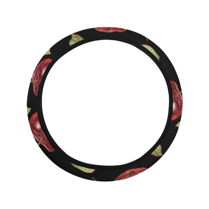 Apple Pattern Print Design AP011 Steering Wheel Cover with Elastic Edge