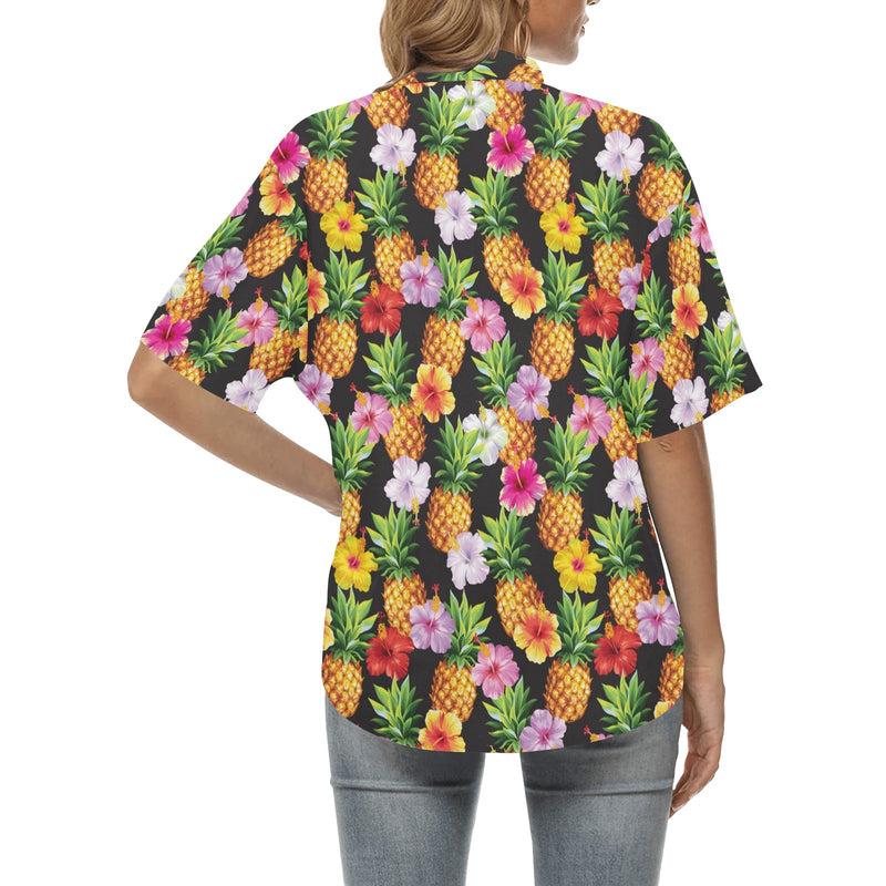 Pineapple Hibiscus Women's Hawaiian Shirt