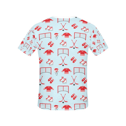 Hockey Red Equipment Print Design LKS305 Women's  T-shirt