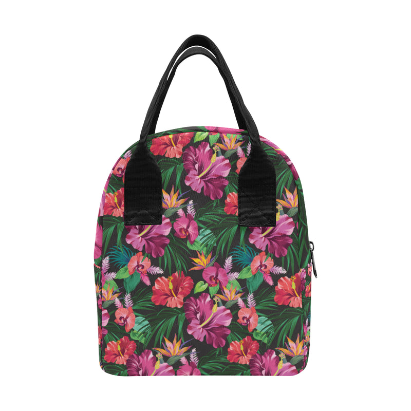 Hawaiian Flower Hibiscus tropical Insulated Lunch Bag
