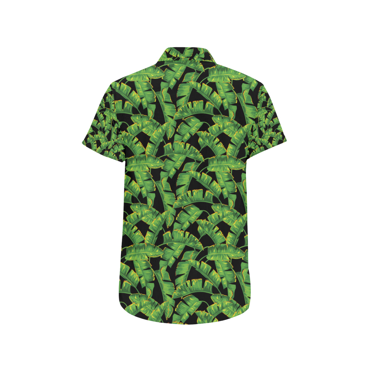 Banana Leaf Pattern Print Design 03 Men's Short Sleeve Button Up Shirt