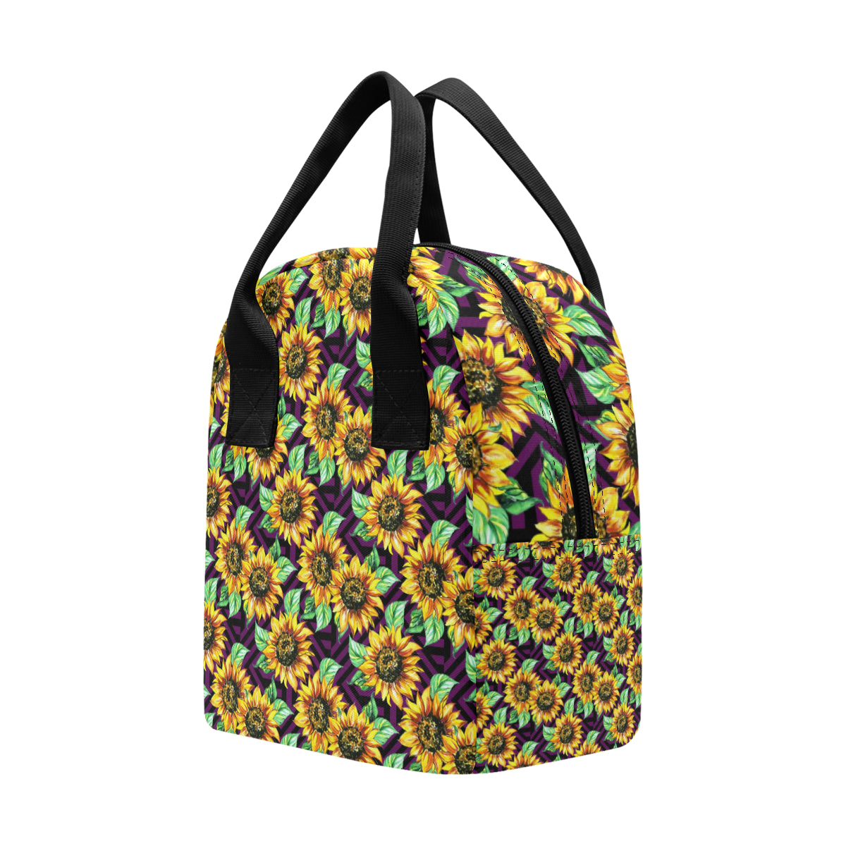 Sunflower Pattern Print Design SF012 Insulated Lunch Bag