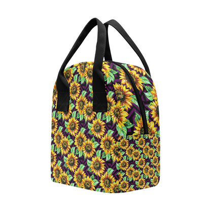 Sunflower Pattern Print Design SF012 Insulated Lunch Bag