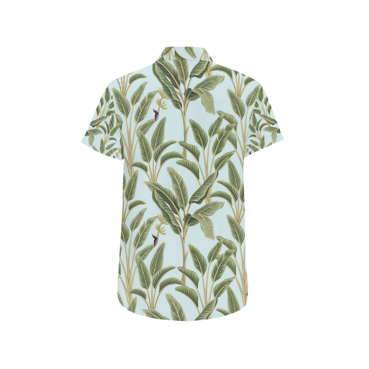 Banana Leaf Pattern Print Design BL03 Men's Short Sleeve Button Up Shirt