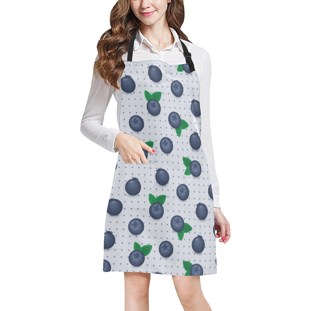 Blueberry Pattern Print Design BB02 Apron with Pocket