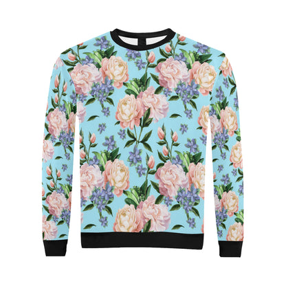 Peony Pattern Print Design PE02 Men Long Sleeve Sweatshirt