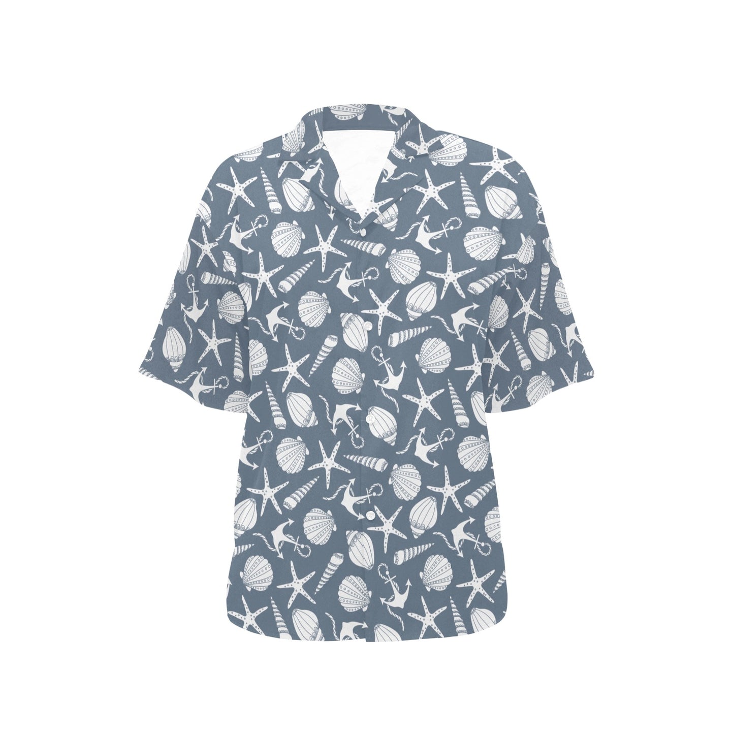 Seashell Print Design LKS306 Women's Hawaiian Shirt