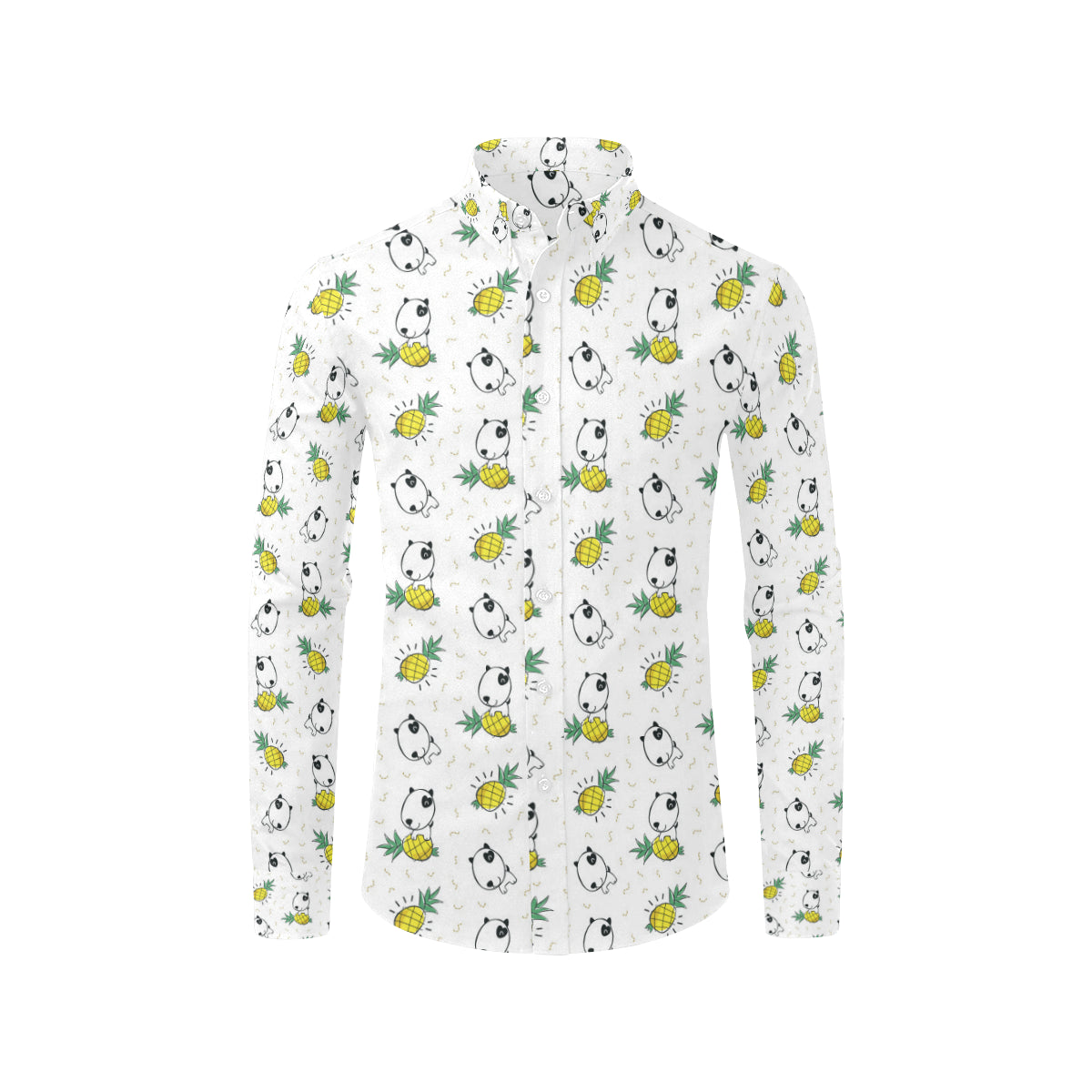 Bull Terriers Pattern Print Design 05 Men's Long Sleeve Shirt
